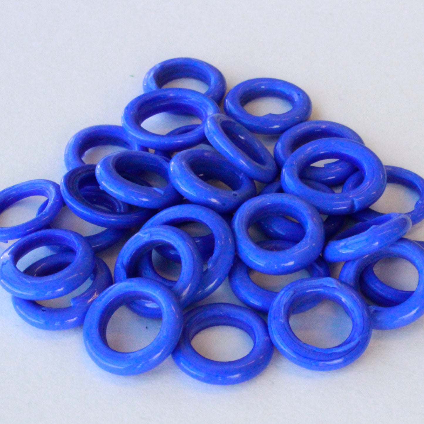 Load image into Gallery viewer, Handmade Glass Rings From Venice Italy  - Opaque Blue - 20 beads
