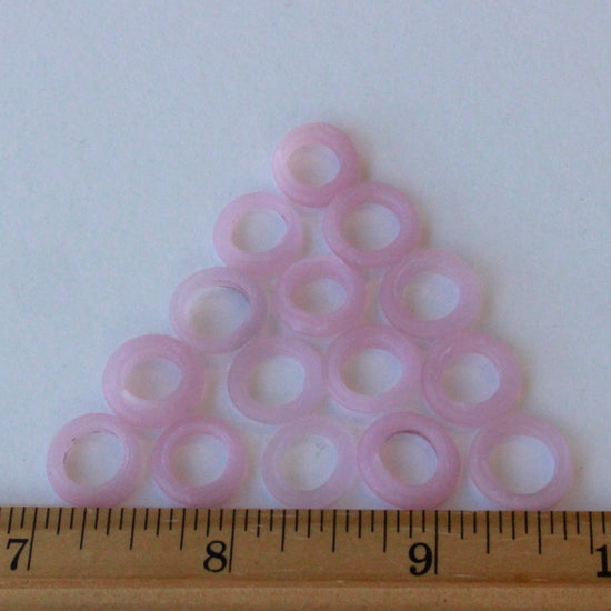 Load image into Gallery viewer, Handmade Glass Rings From Venice Italy  - Sweet Pink Matte - 20 beads
